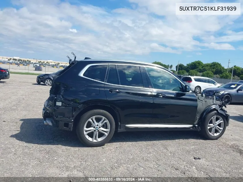 2019 BMW X3 Sdrive30I VIN: 5UXTR7C51KLF31939 Lot: 40355633