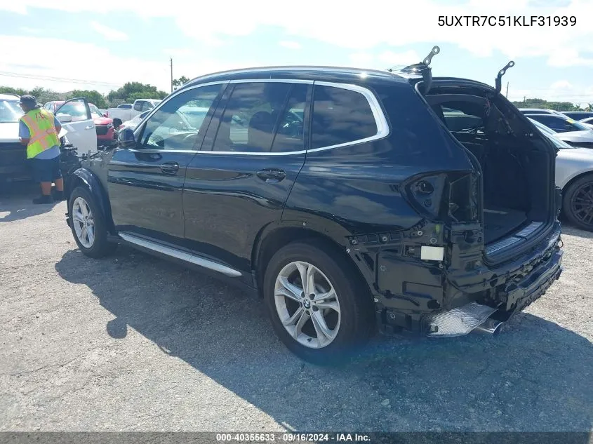 2019 BMW X3 Sdrive30I VIN: 5UXTR7C51KLF31939 Lot: 40355633