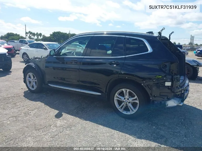 2019 BMW X3 Sdrive30I VIN: 5UXTR7C51KLF31939 Lot: 40355633