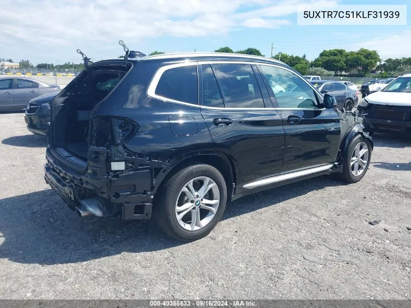 2019 BMW X3 Sdrive30I VIN: 5UXTR7C51KLF31939 Lot: 40355633