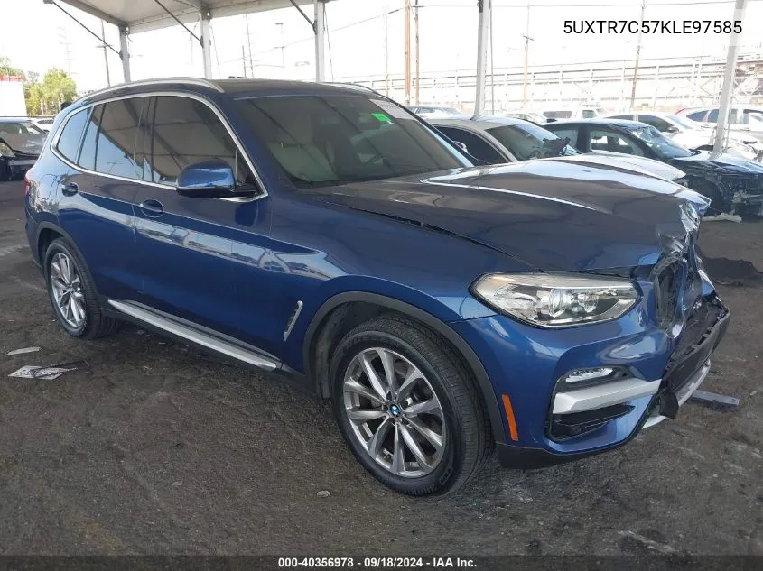 5UXTR7C57KLE97585 2019 BMW X3 Sdrive30I