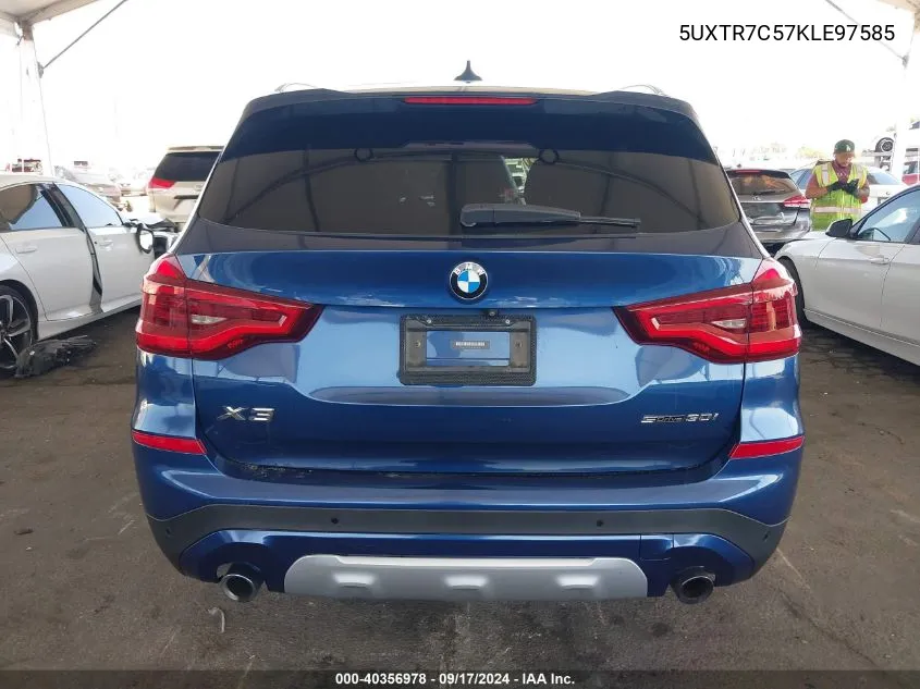 5UXTR7C57KLE97585 2019 BMW X3 Sdrive30I