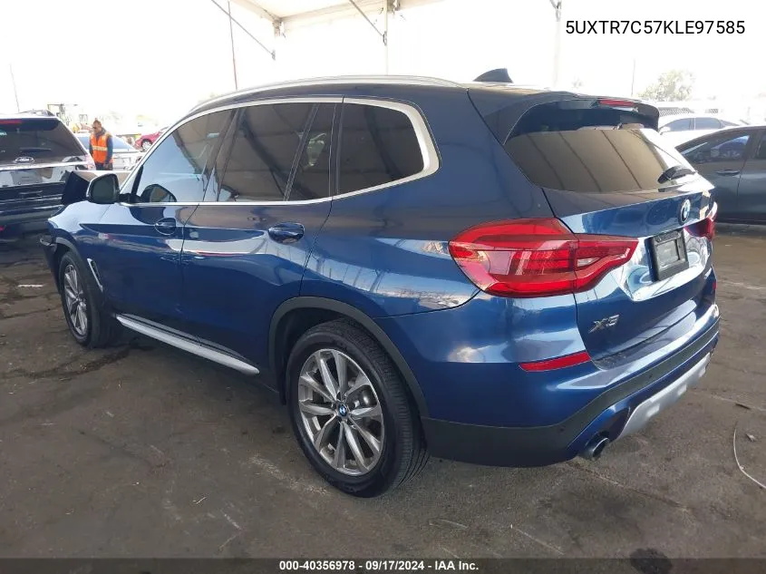 5UXTR7C57KLE97585 2019 BMW X3 Sdrive30I