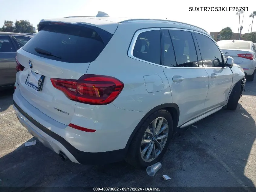 5UXTR7C53KLF26791 2019 BMW X3 Sdrive30I