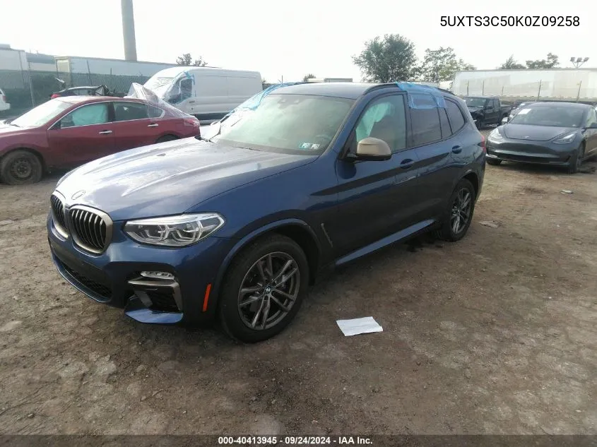 2019 BMW X3 M40I VIN: 5UXTS3C50K0Z09258 Lot: 40413945