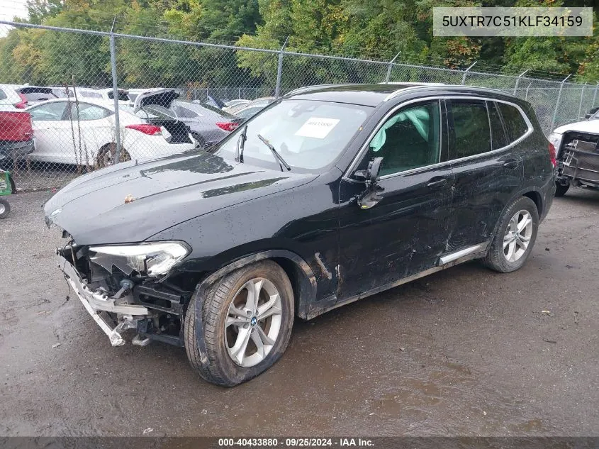 5UXTR7C51KLF34159 2019 BMW X3 Sdrive30I