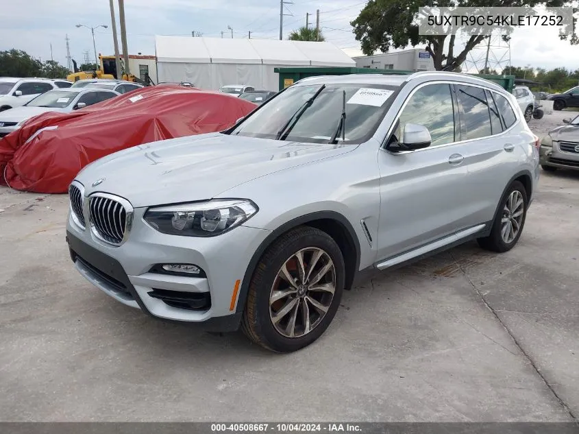 2019 BMW X3 xDrive30I VIN: 5UXTR9C54KLE17252 Lot: 40508667