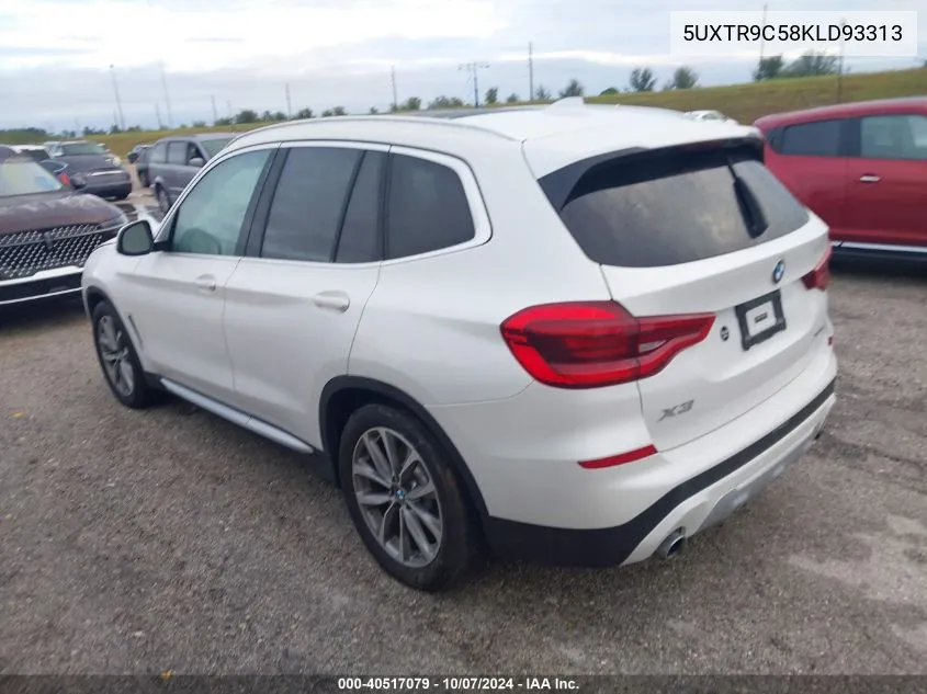 2019 BMW X3 xDrive30I VIN: 5UXTR9C58KLD93313 Lot: 40517079