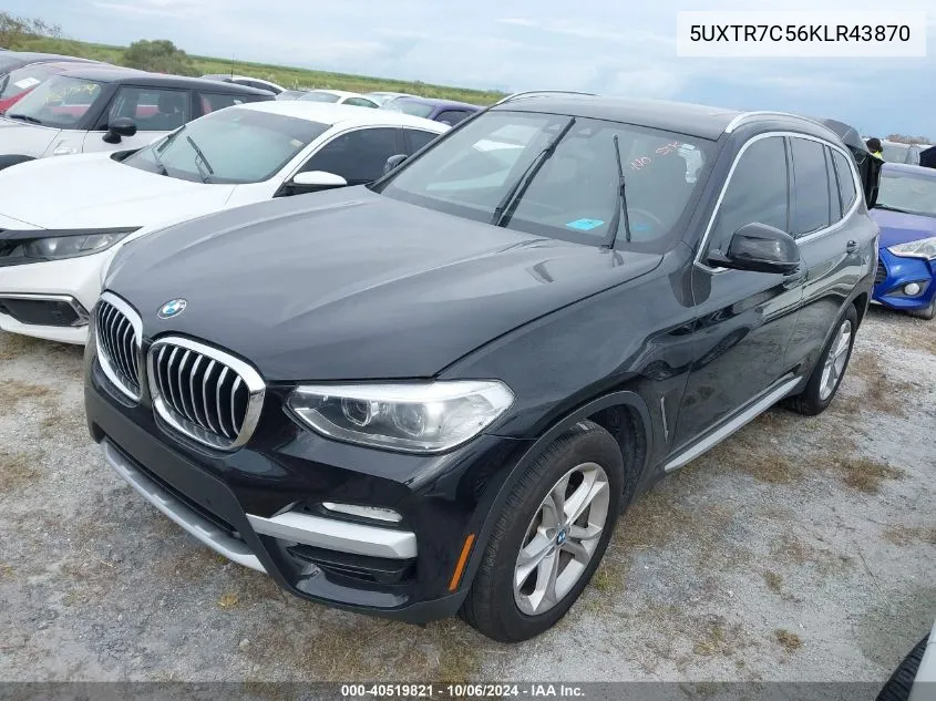 5UXTR7C56KLR43870 2019 BMW X3 Sdrive30I