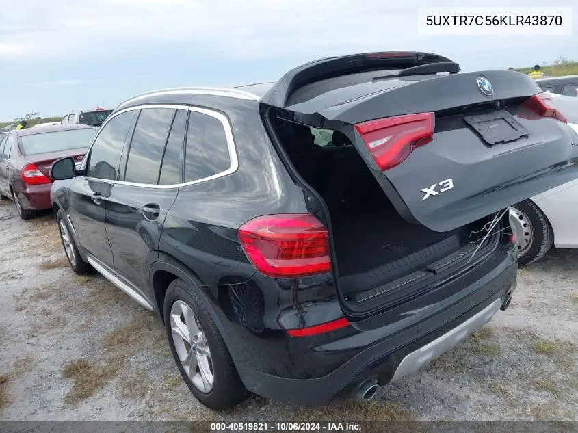 5UXTR7C56KLR43870 2019 BMW X3 Sdrive30I