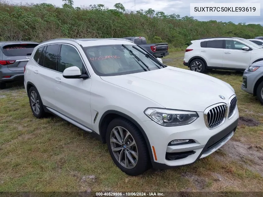 2019 BMW X3 Sdrive30I VIN: 5UXTR7C50KLE93619 Lot: 40529986