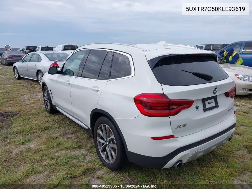 5UXTR7C50KLE93619 2019 BMW X3 Sdrive30I