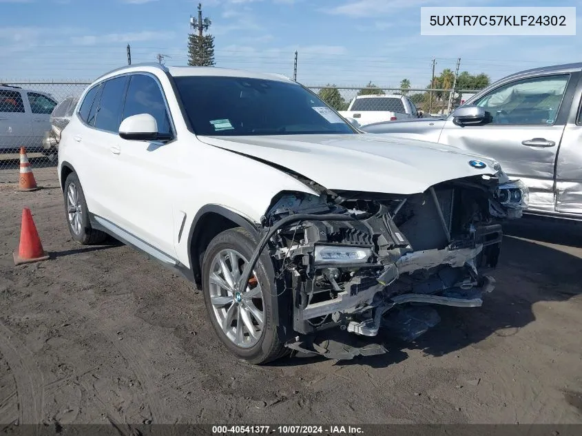 5UXTR7C57KLF24302 2019 BMW X3 Sdrive30I