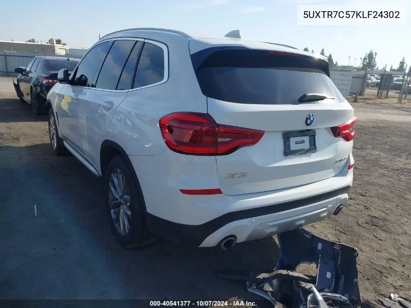 5UXTR7C57KLF24302 2019 BMW X3 Sdrive30I