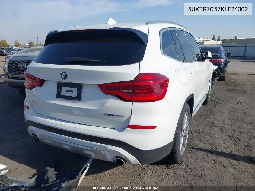 5UXTR7C57KLF24302 2019 BMW X3 Sdrive30I