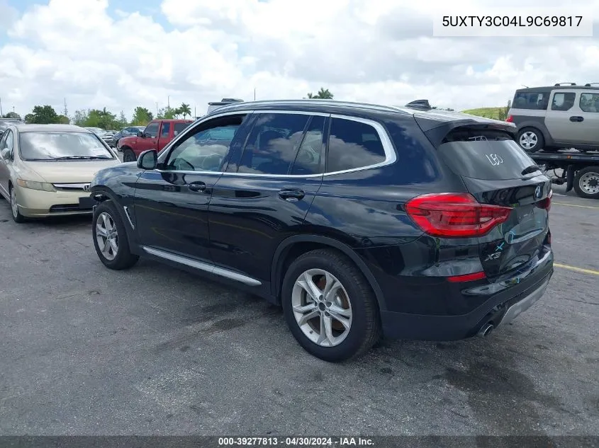 2020 BMW X3 Sdrive30I VIN: 5UXTY3C04L9C69817 Lot: 39277813