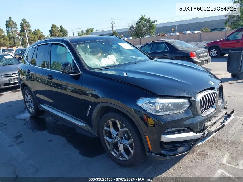 2020 BMW X3 xDrive30I VIN: 5UXTY5C02L9C64725 Lot: 39825133