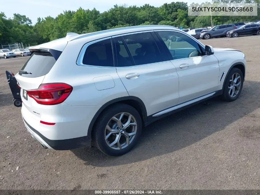 2020 BMW X3 xDrive30I VIN: 5UXTY5C04L9D58668 Lot: 39908557