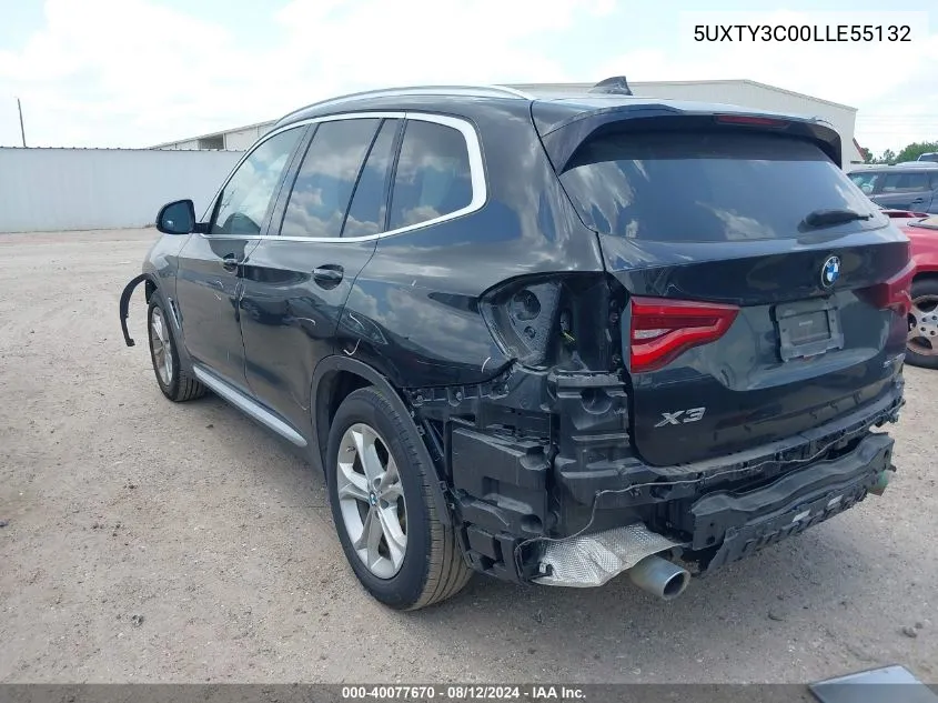 2020 BMW X3 Sdrive30I VIN: 5UXTY3C00LLE55132 Lot: 40077670