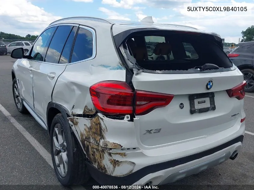 5UXTY5C0XL9B40105 2020 BMW X3 xDrive30I