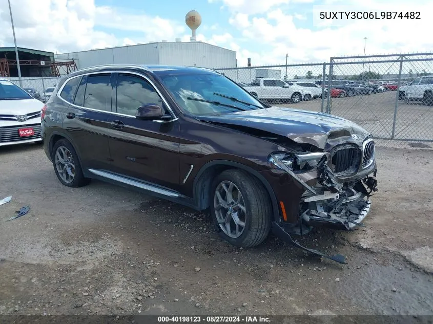 2020 BMW X3 Sdrive30I VIN: 5UXTY3C06L9B74482 Lot: 40198123