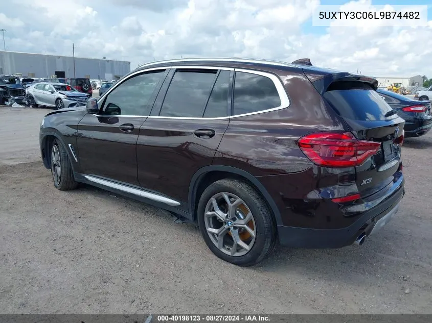 2020 BMW X3 Sdrive30I VIN: 5UXTY3C06L9B74482 Lot: 40198123