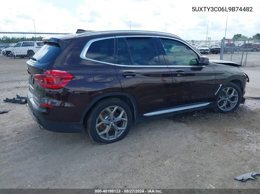 2020 BMW X3 Sdrive30I VIN: 5UXTY3C06L9B74482 Lot: 40198123