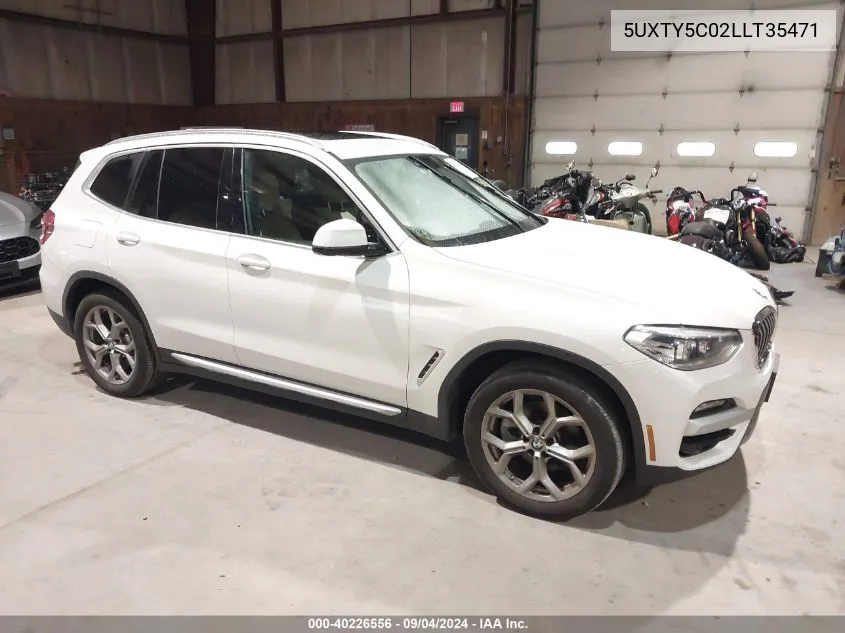 2020 BMW X3 xDrive30I VIN: 5UXTY5C02LLT35471 Lot: 40226556