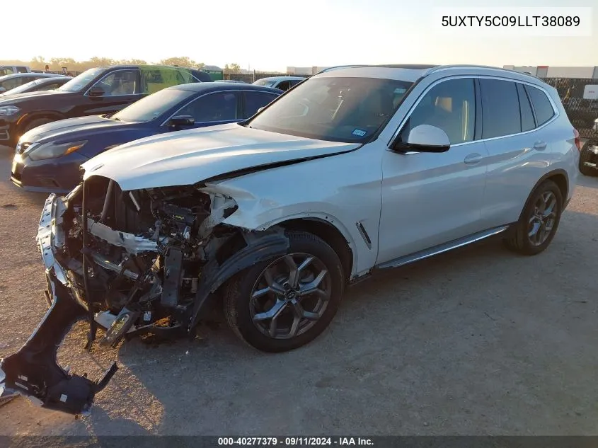 2020 BMW X3 xDrive30I VIN: 5UXTY5C09LLT38089 Lot: 40277379