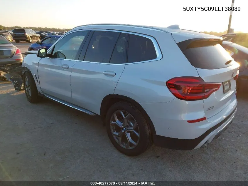 2020 BMW X3 xDrive30I VIN: 5UXTY5C09LLT38089 Lot: 40277379