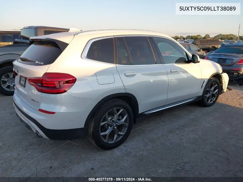 2020 BMW X3 xDrive30I VIN: 5UXTY5C09LLT38089 Lot: 40277379