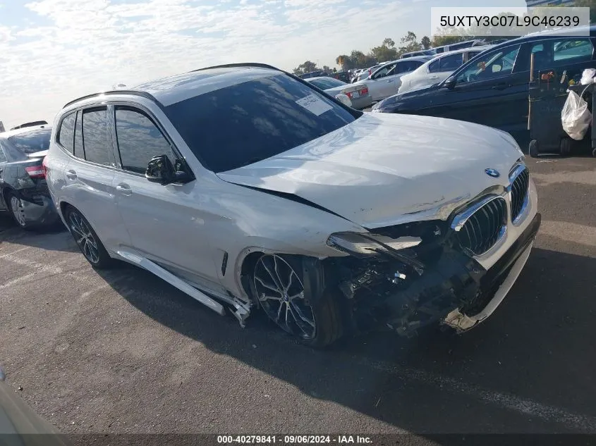 2020 BMW X3 Sdrive30I VIN: 5UXTY3C07L9C46239 Lot: 40279841