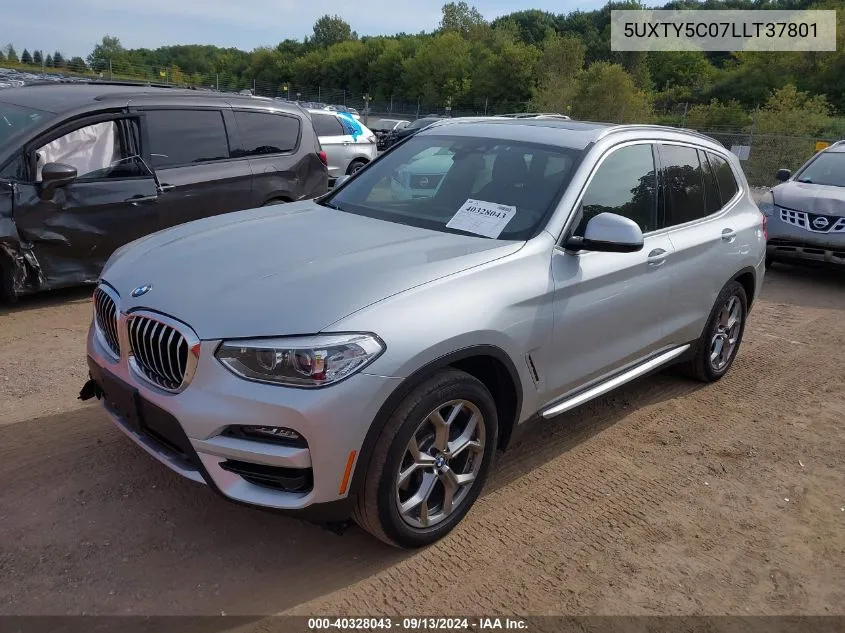 2020 BMW X3 xDrive30I VIN: 5UXTY5C07LLT37801 Lot: 40328043