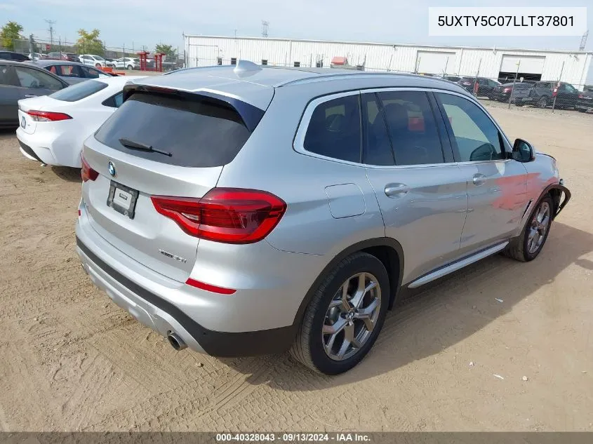 2020 BMW X3 xDrive30I VIN: 5UXTY5C07LLT37801 Lot: 40328043