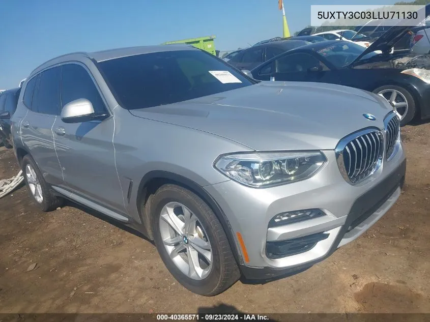 2020 BMW X3 Sdrive30I Sports Sdrive30I VIN: 5UXTY3C03LLU71130 Lot: 40365571