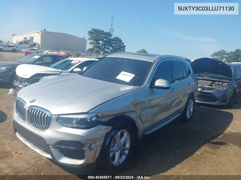 2020 BMW X3 Sdrive30I Sports Sdrive30I VIN: 5UXTY3C03LLU71130 Lot: 40365571