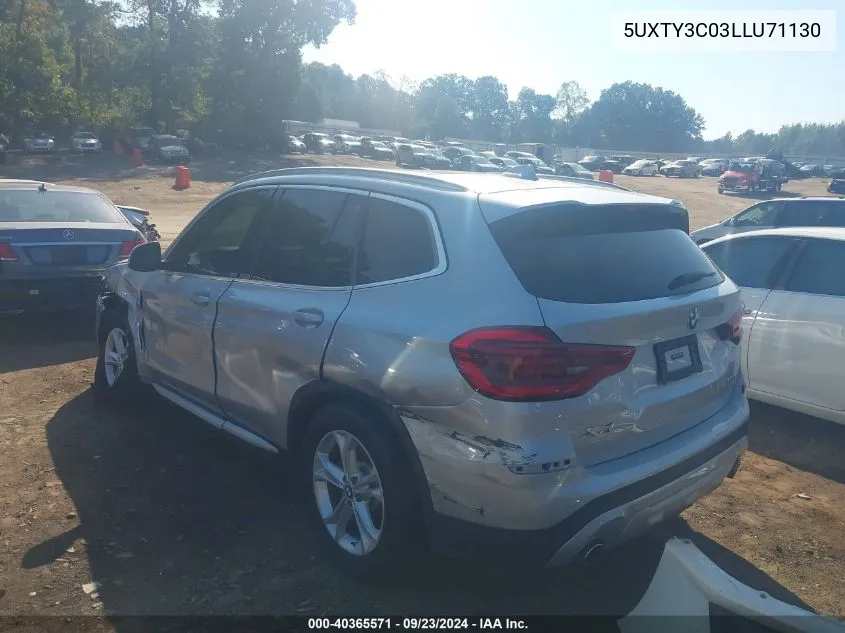 2020 BMW X3 Sdrive30I Sports Sdrive30I VIN: 5UXTY3C03LLU71130 Lot: 40365571