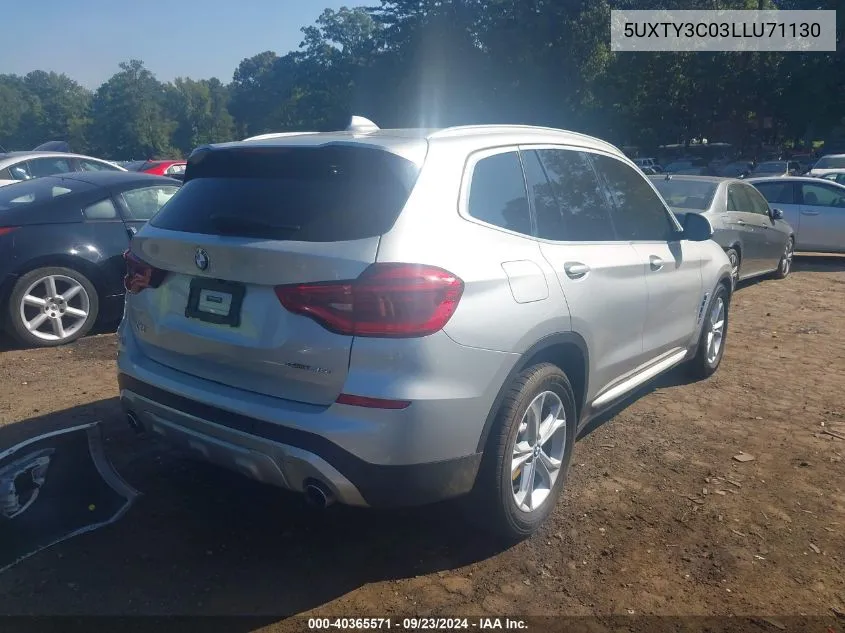 2020 BMW X3 Sdrive30I Sports Sdrive30I VIN: 5UXTY3C03LLU71130 Lot: 40365571