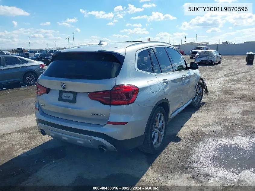 2020 BMW X3 Sdrive30I VIN: 5UXTY3C01L9B70596 Lot: 40433316