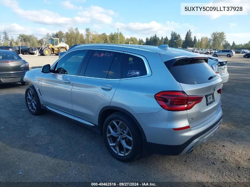 2020 BMW X3 xDrive30I VIN: 5UXTY5C09LLT37928 Lot: 40462516