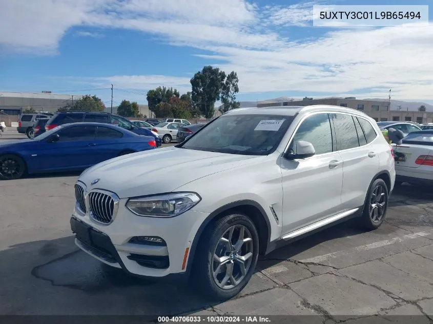 2020 BMW X3 Sdrive30I VIN: 5UXTY3C01L9B65494 Lot: 40706033