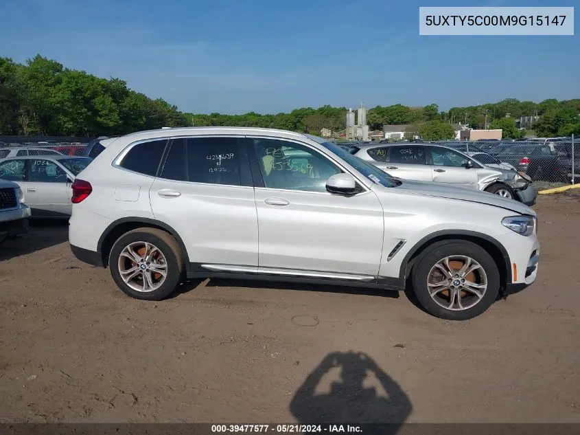 2021 BMW X3 xDrive30I VIN: 5UXTY5C00M9G15147 Lot: 39477577