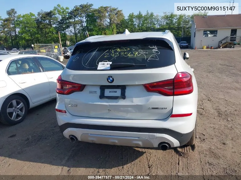 2021 BMW X3 xDrive30I VIN: 5UXTY5C00M9G15147 Lot: 39477577