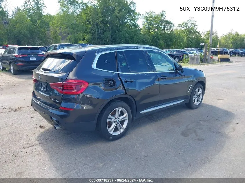 5UXTY3C09M9H76312 2021 BMW X3 Sdrive30I