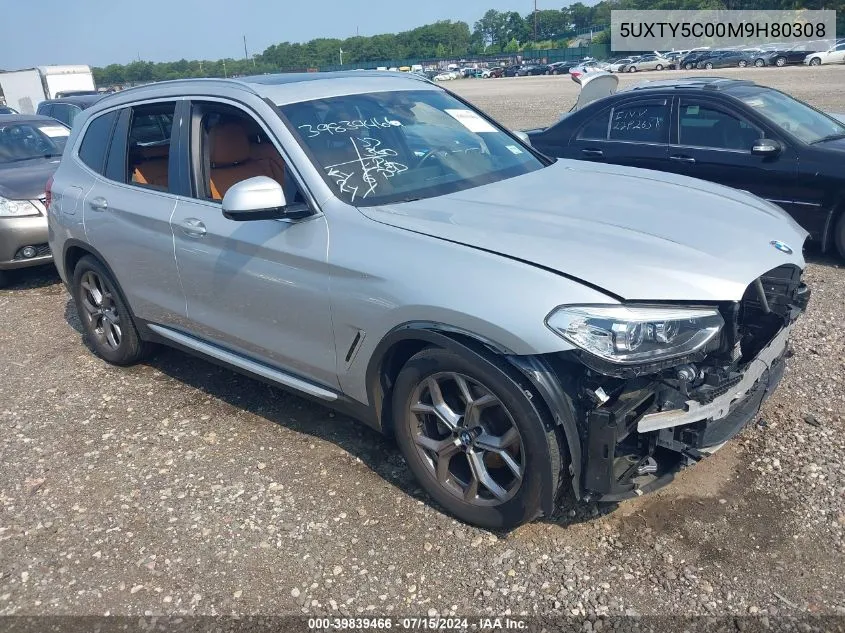 2021 BMW X3 xDrive30I VIN: 5UXTY5C00M9H80308 Lot: 39839466