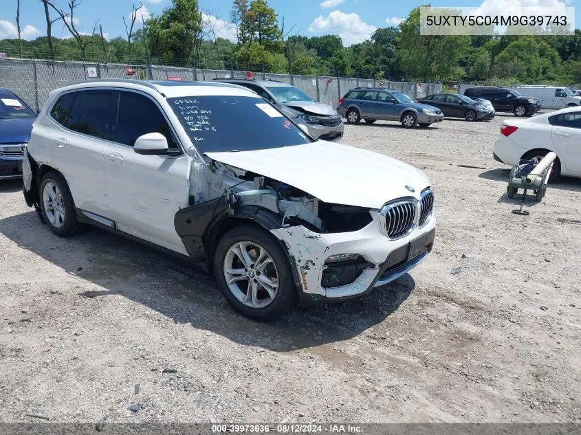 2021 BMW X3 xDrive30I VIN: 5UXTY5C04M9G39743 Lot: 39973636