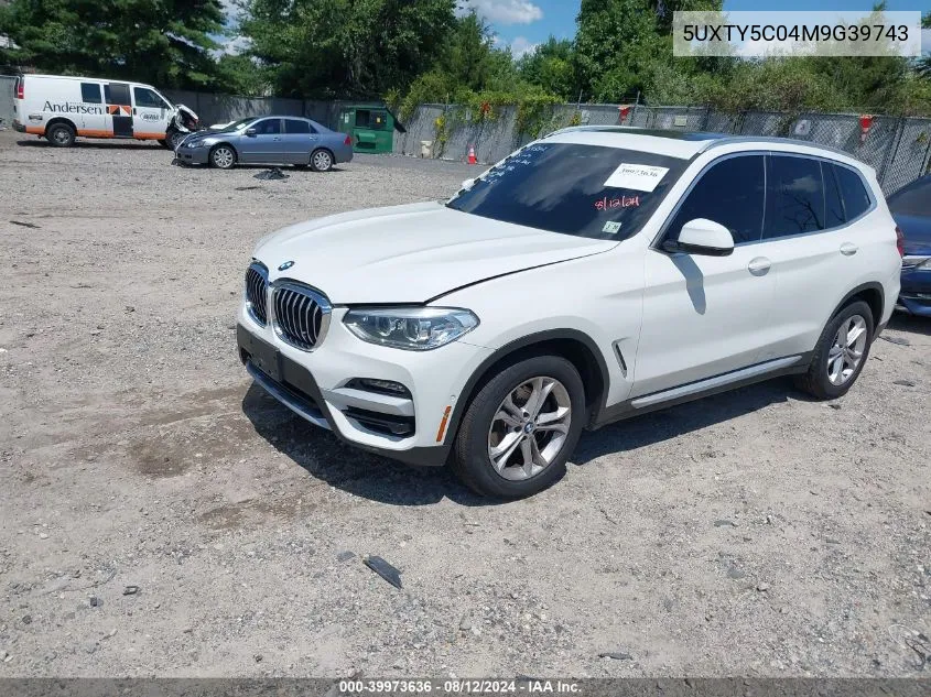 2021 BMW X3 xDrive30I VIN: 5UXTY5C04M9G39743 Lot: 39973636