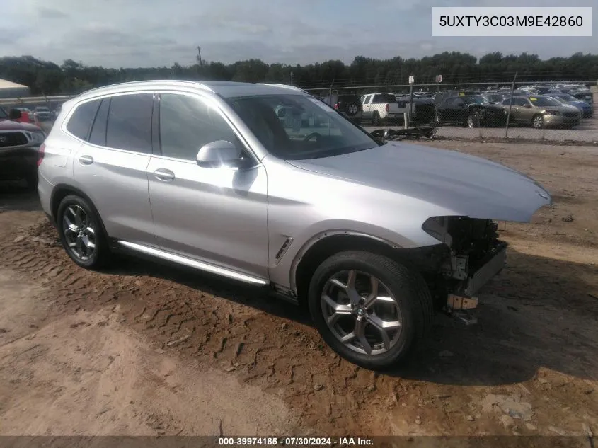 5UXTY3C03M9E42860 2021 BMW X3 Sdrive30I