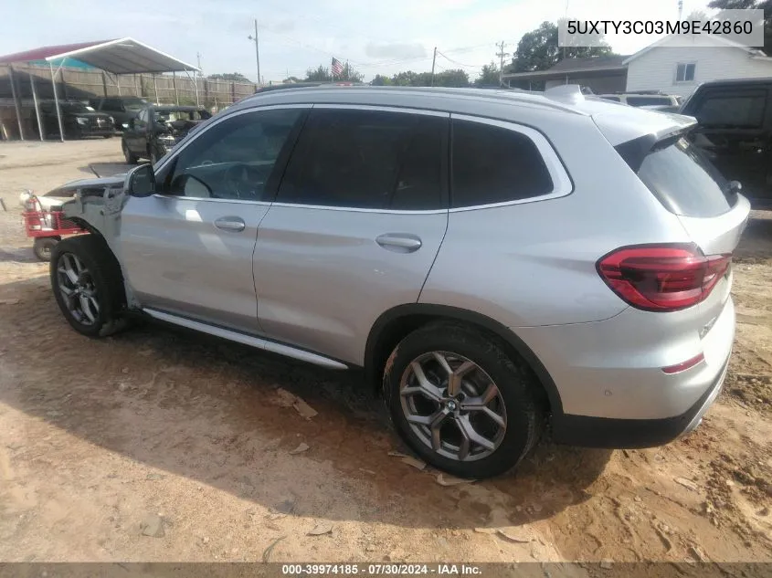 2021 BMW X3 Sdrive30I VIN: 5UXTY3C03M9E42860 Lot: 39974185