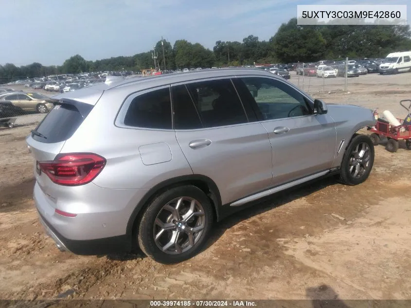 5UXTY3C03M9E42860 2021 BMW X3 Sdrive30I